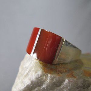 Modernist Carnelian Ring, Studio Design Scotland